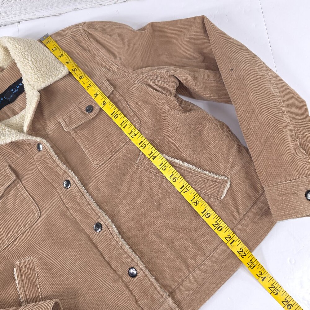 REACTION KENNETH COLE TAN CORDUROY JACKET WOMEN'S SIZE LARGE SNAP BUTTON POCKETS - Picture 13 of 16
